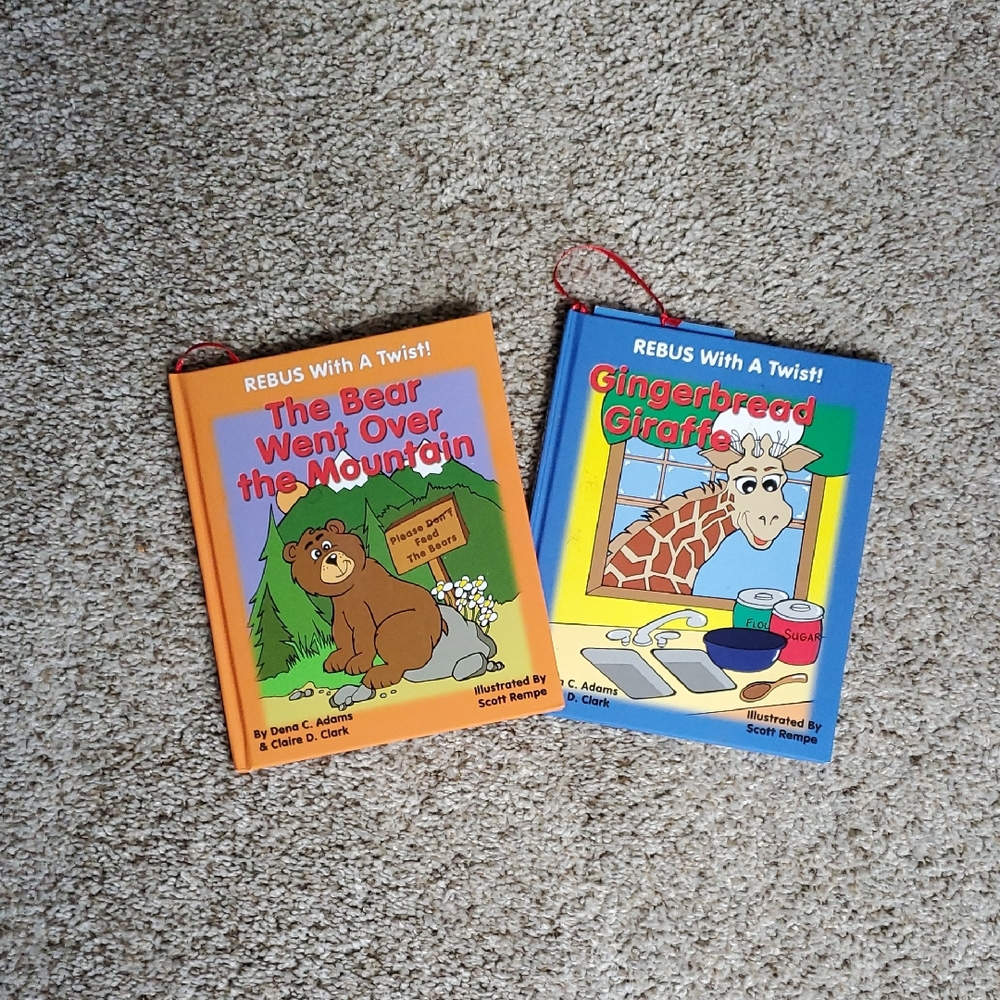 Rebus With A Twist! Children's Board Books - Orange Bear & Blue Giraffe